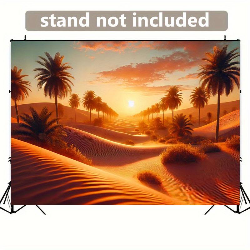 2D Plane 1 Piece of Vibrant Sunset Palm Tree and Sandy Terrain Suitable for Living Room Bedroom Office or Outdoor Area