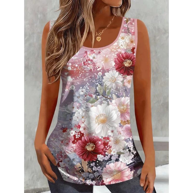 T-shirt da Donna Estiva Senza Maniche Stampa 3D Moda Versatile Traspirante Tendenza Casual