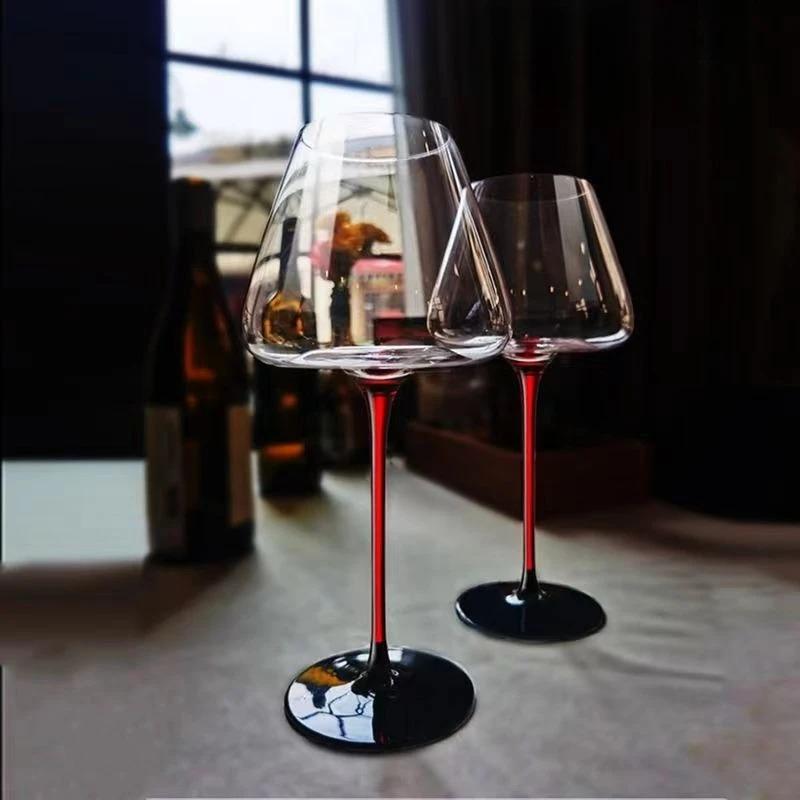 JUSTINLAU Handmade Red Wine Glass & Decanter Big Belly Crystal Glass Burgundy Bordeaux Goblet Wedding Birthday Party Supplies