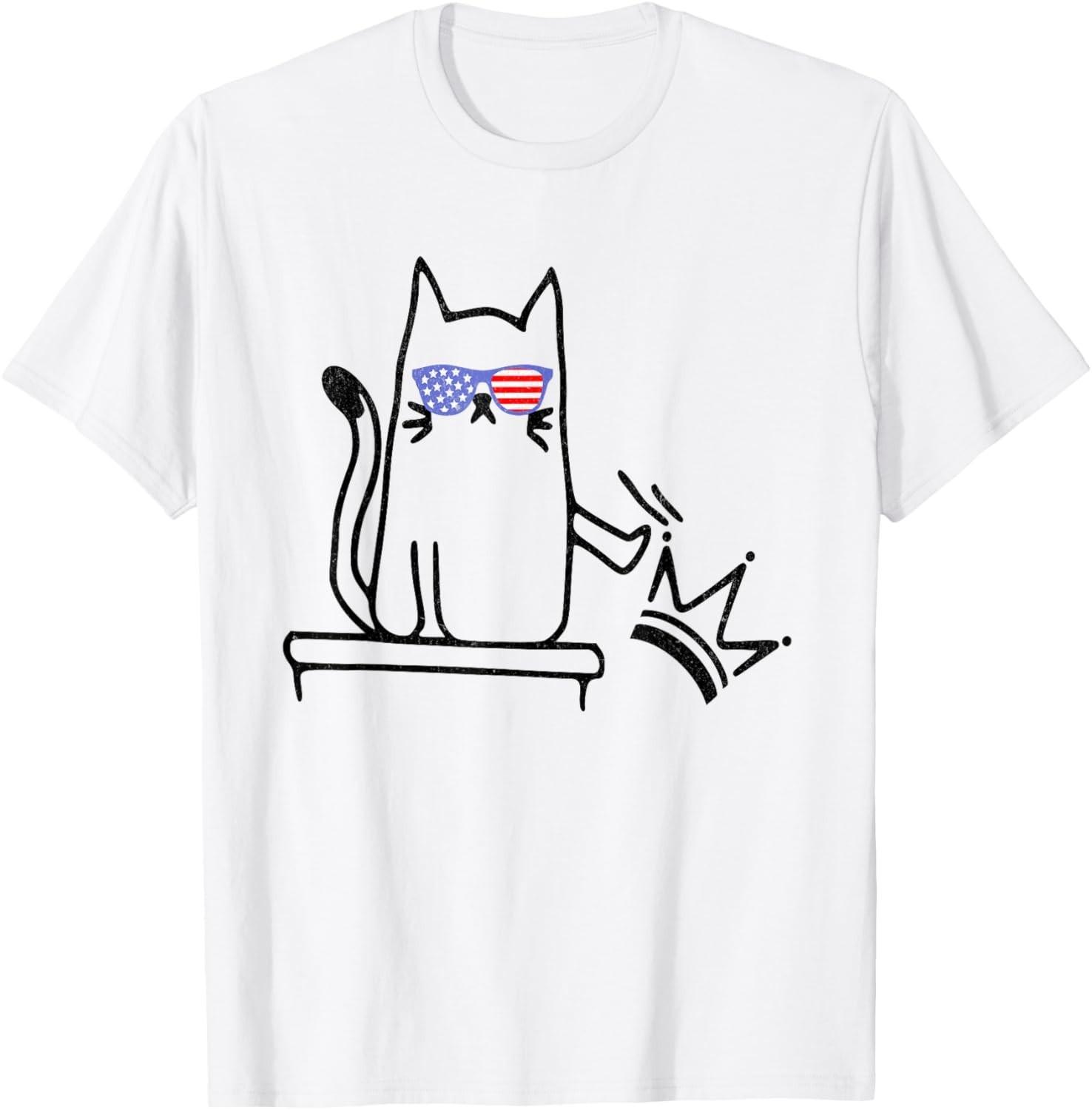 Cat No Kings in America Funny Political Cat Lady T-Shirt Mens Womens Tees Top unisex T-Shirt Mens Womens Tees Top S