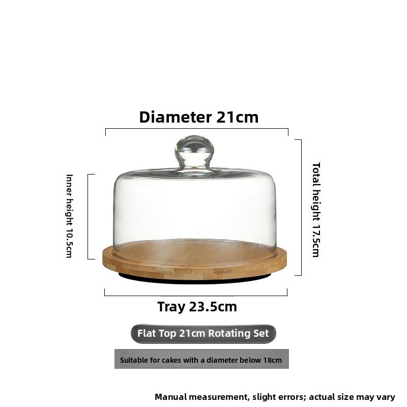 Glass Cake Plate Dessert Display Stand Transparent Dustproof Restaurant Afternoon Tea Food Serving Plate Style Nordic