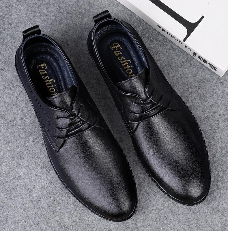 High Quality Brand Men's Genuine Leather Shoes Office Business Shoes Men's Formal Shoes Cotton Men's Driving Shoes Soft Soles