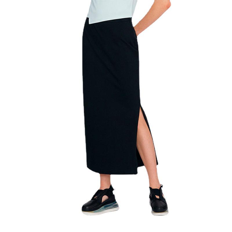 High Waist Elastic Bodycon Midi Skirt with Slit - 2024 Spring/Summer Collection