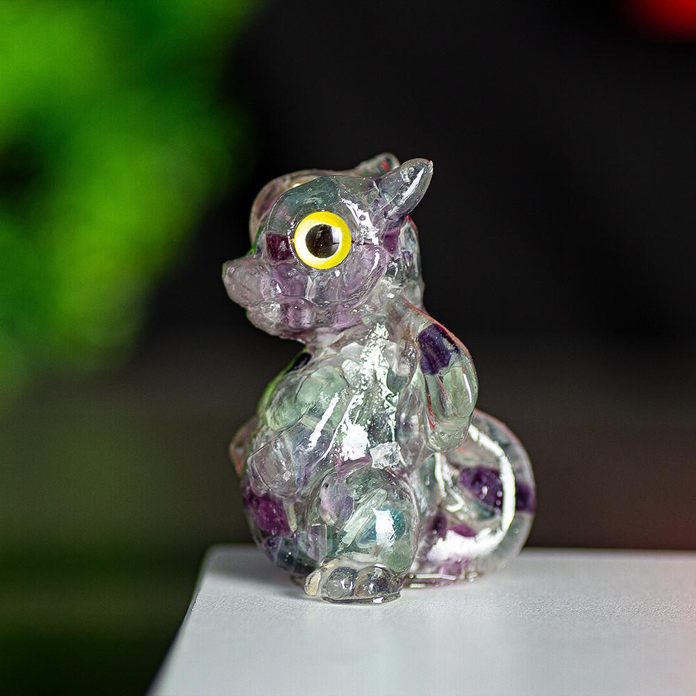 Crystal Energy Dragon Figurine Resin Craft For Office Decor Gift For Friends