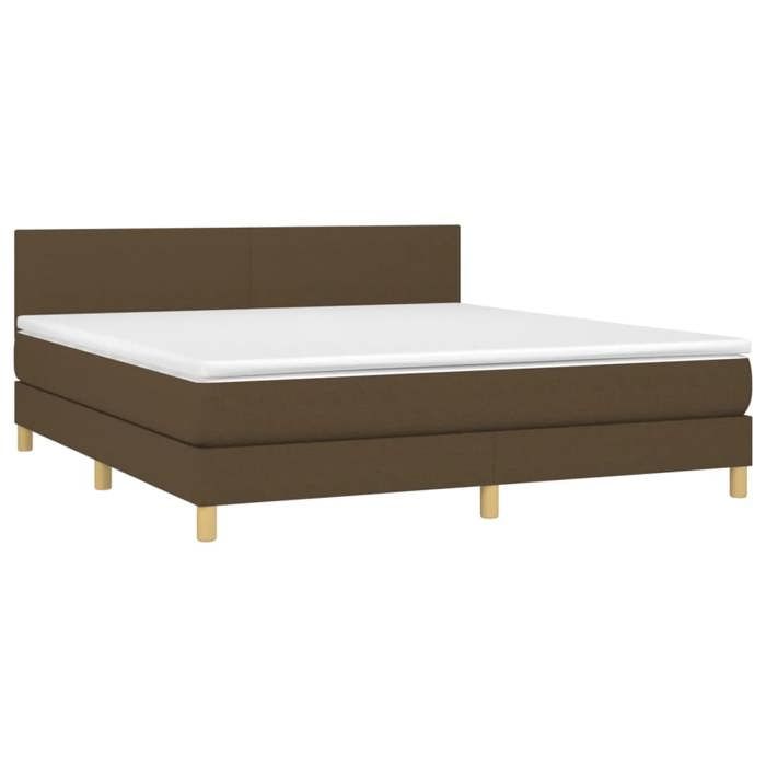 Maison Exclusive - Sommier à lattes de lit matelas et LED Marron foncé 180x200 cm