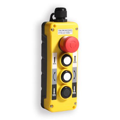 3 Buttons Emergency Stop Hoist Crane Pendant Control Station Push Button Switch