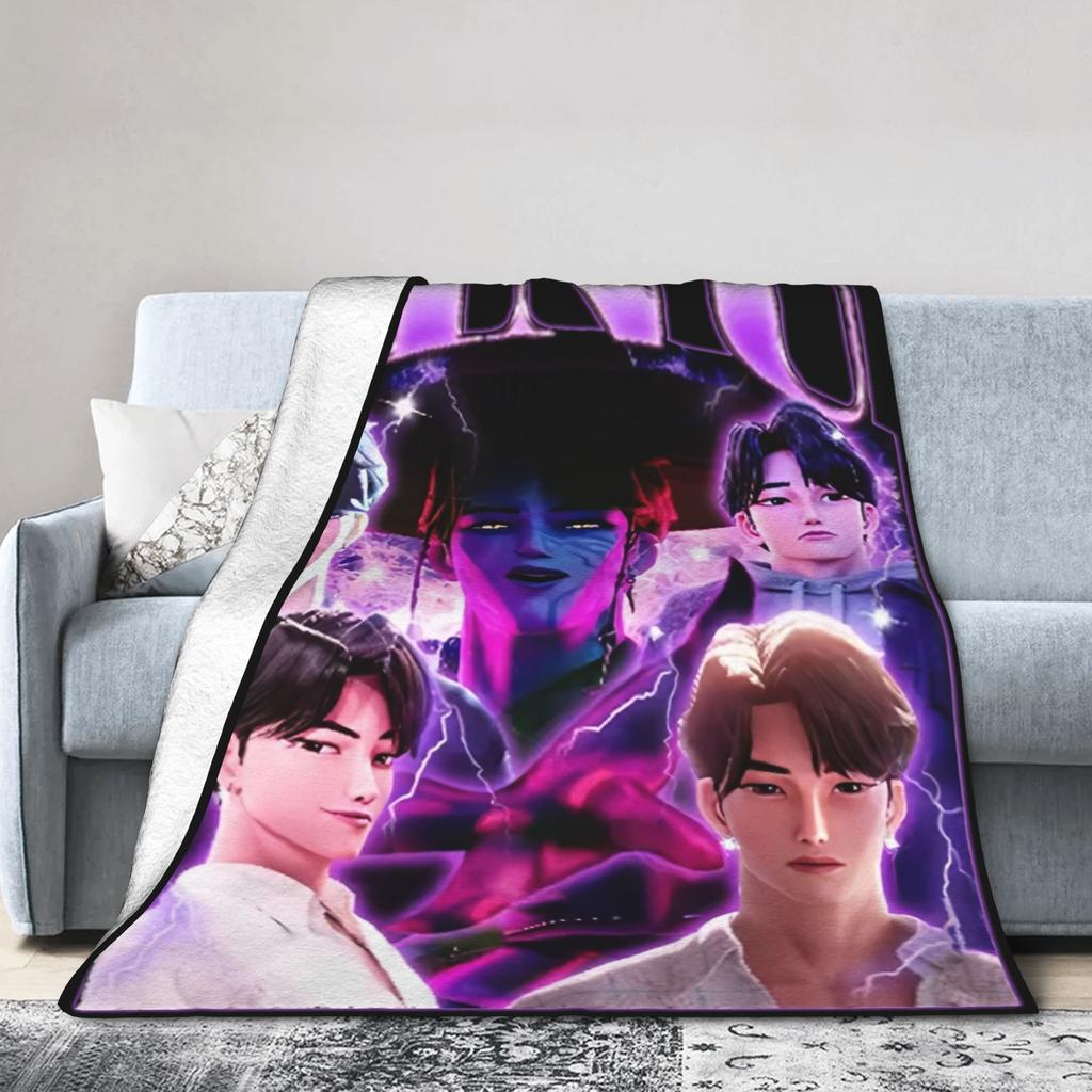 Jinu K-Kpop D-Demon H-Hunters Blanket Cover  Flannel Throw Blankets Summer Air Conditioning Portable Soft Warm Bedsprea,