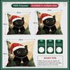 45X45Cm Christmas Cat Pillowcase Bedroom Sofa Cushion Cover 100% Polyester Living Room Cushion Pillowcase Home Decor