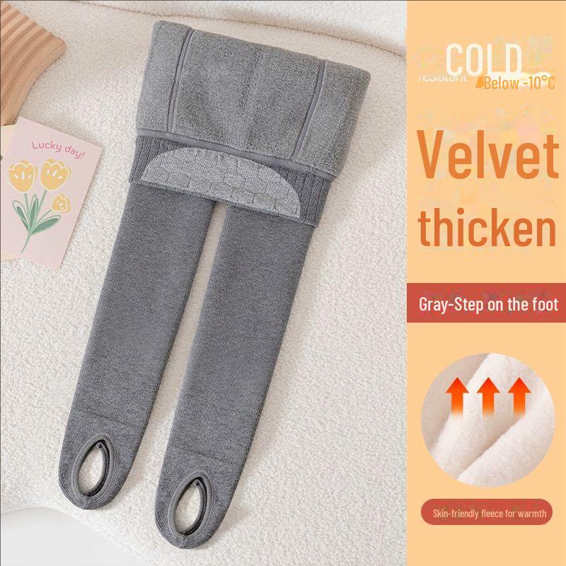 Girls' Velvet Winter Leggings: White, Cotton, Vertical Stripes, Warm, Thickened Nine-Point Children's Pantyhose