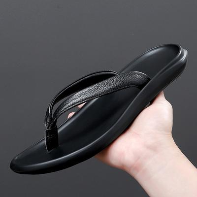 Nuove Pantofole da Uomo in Vera Pelle Moda Estiva da Esterno Infradito Pantofole Traspiranti Scarpe Casual da Uomo Zoccoli Scarpe Pigre da Uomo