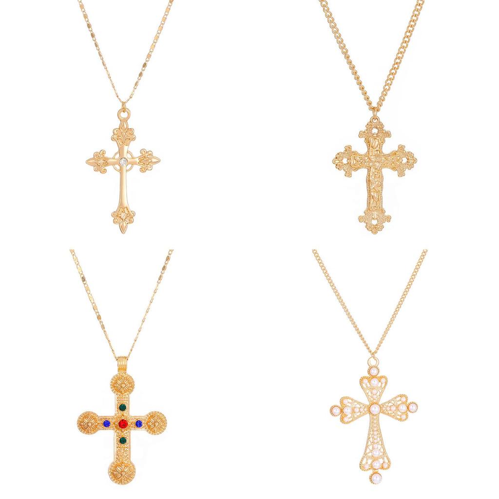 Unisex Cyberpunk Multi-layer Cross Necklace – European & American Design