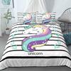 Cartoon Unicorn Duvet Cover Set With Pillowcase Queen King Size 2 3 Pcs Bedding For Kids Adults Polyester