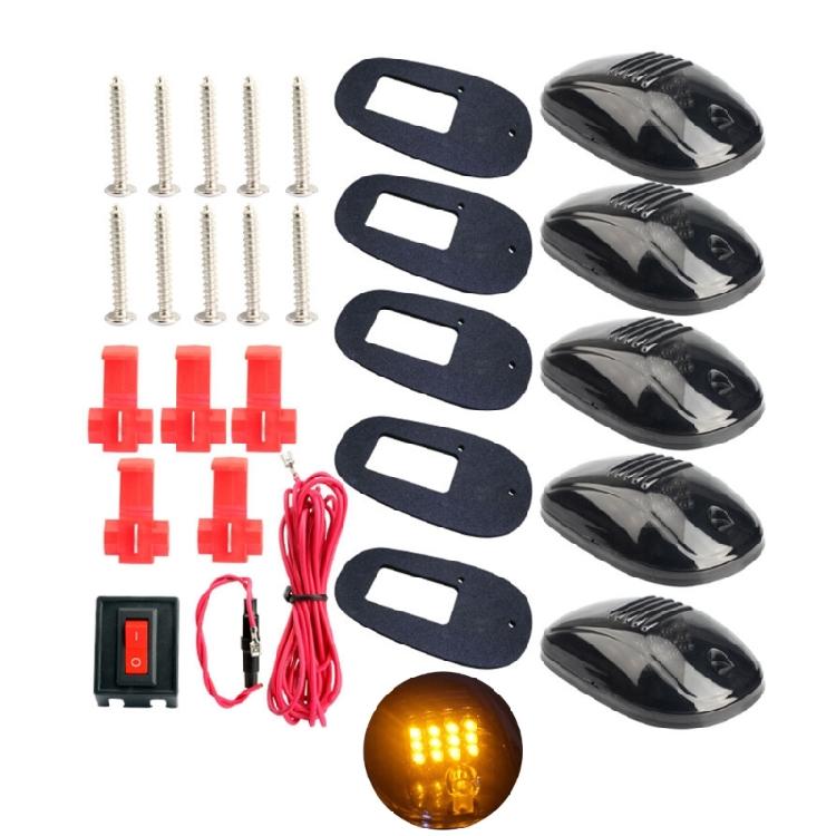 5Pcs Cab Marker Lights Cab Lights Roof Running Top Marker Lights Amber Lights