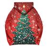 Ladies' Christmas Printed Bow Long Sleeved Loose Fitting Headband With Rope Hooded Sweatshirt Top