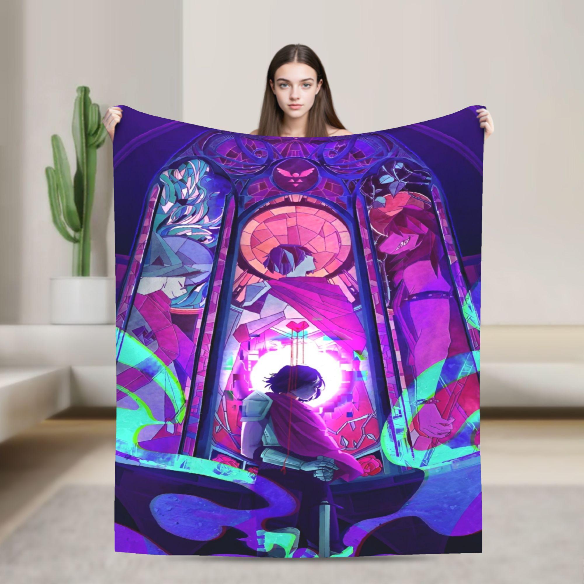 

DELTARUNE - MAIN CHARACTERS Knitted Blanket Fleece Super Soft Throw Blankets for Car Sofa Couch Bedroom Quilt 75x90cm
