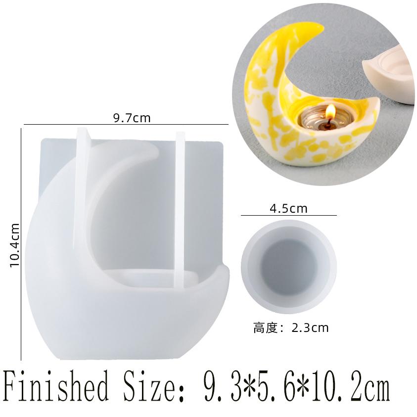 

Подсвечник из гипса «Сделай сам» в виде луны, 3D-поднос для свечей «Сделай сам», силиконовые формы для подсвечника из цемента и бетона, домашнего декора, украшения стола