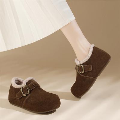 New Casual Fashion Versatile One-pedal Boken Shoes Women's Winter Velvet Thickened Warm Cotton Shoes