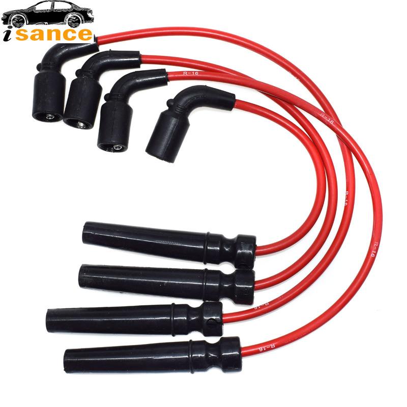 New Ignition Spark Plug Wire Cable Kit 8MM for Chevrolet Aveo 2004-2008 Aveo5 Pontiac Daewoo L4 1.6L 56010 96497773