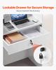 Reception Desk, 60 Cm Rectangular Front Counter Table, Modern Office Reception Desk with Drawer, Small Minimalist Retail Counter Table for Checkout,