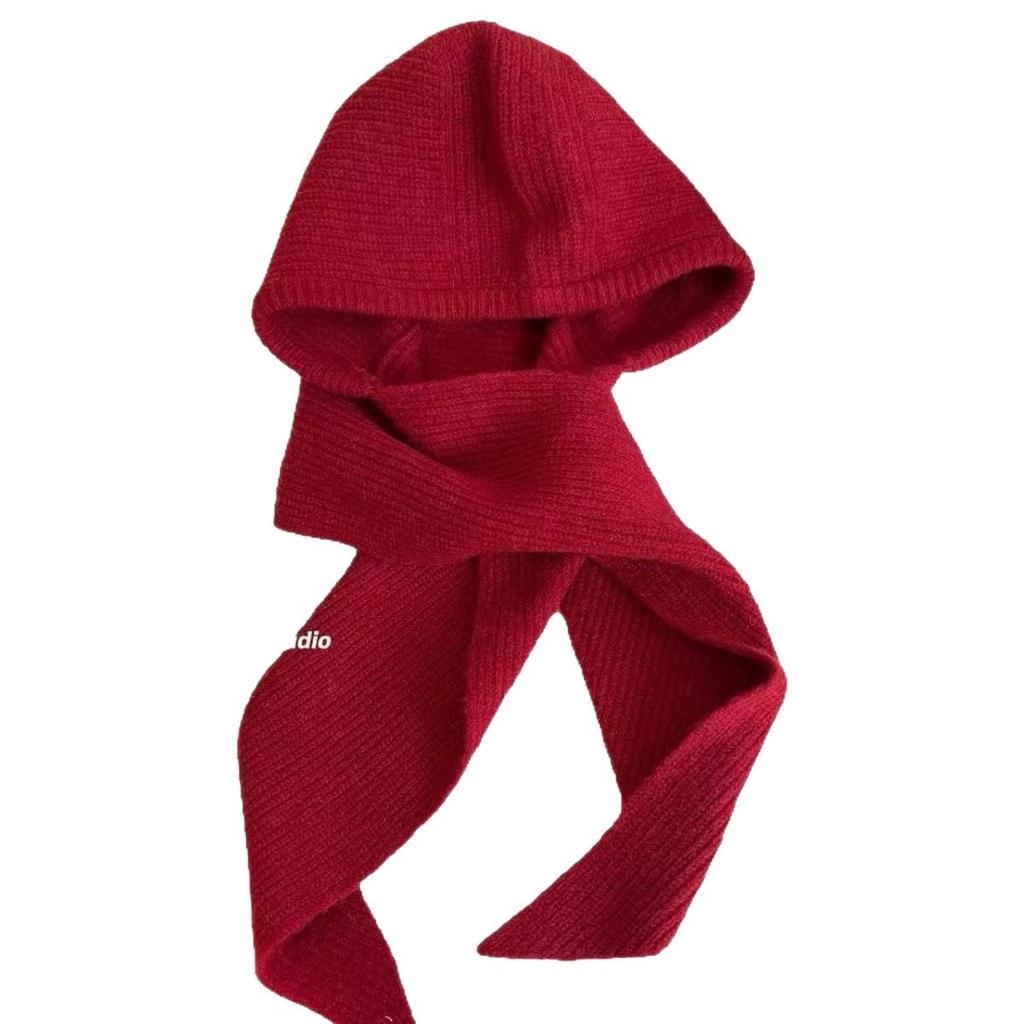 Korean Style Knit Hat & Scarf with Ear Protection - Women's Winter Balaclava