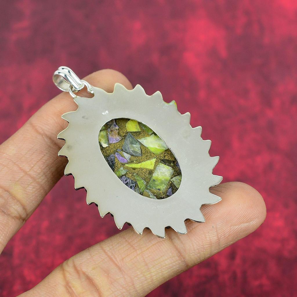 Copper Stichtite Pendant, 925 Solid Sterling Silver Gemstone Jewelry, Handmade Pendant, For Thanksgiving