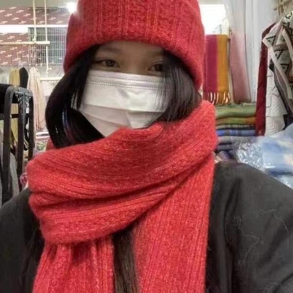 New Wool Knitted Scarf for Women in Winter Korean Fashion  Versatile  Warm Student Scarf Skin Friendly and Soft