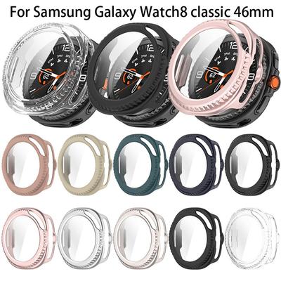 Full Protective Case For Samsung Galaxy Watch 8 Classic 46mm Screen Protector Case Cover Hard PC 2in1 Shell+tempered Glass Film