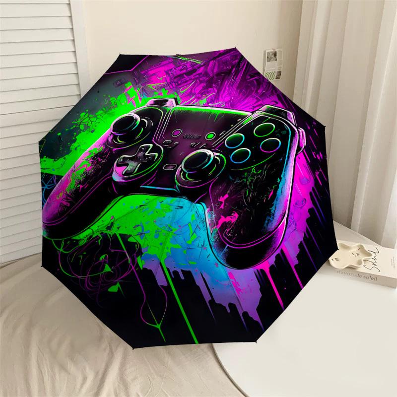 

1PC Gamepad Neon Umbrella-8-Rib Reinforced, Automatic Open, Lightweight & Durable, Fashion Accessory for Outdoor, J0338