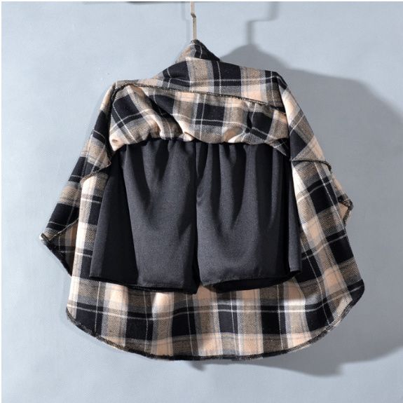 Retro Wollrock Hohe Taille Karomuster Herbst Winter College-Stil Figurbetont Kurzer Rock Rot A-Linien-Rock