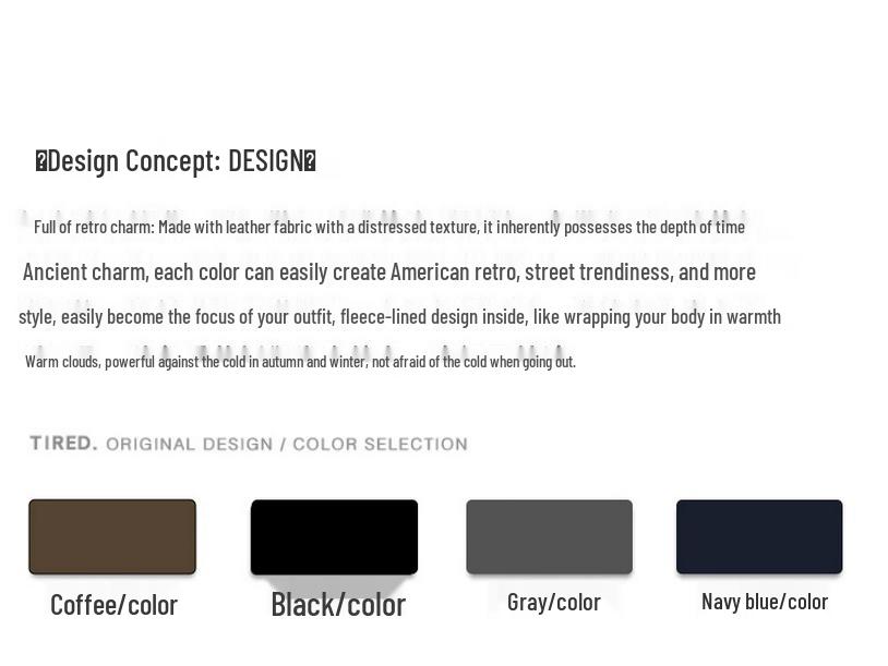 Men's Retro Stand Collar Velvet-Lined Leather Jacket - High-End Loose Fit for Autumn/Winter