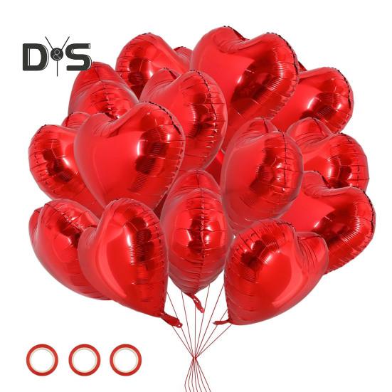 

50 шт. Красные воздушные шары в форме сердца из алюминиевой фольги, воздушные шары в форме сердца для украшения Дня святого Валентина, свадьбы, помолвки, годовщины, вечеринки красный