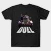 Herren Schwarzes T-Shirt mit Aufdruck Duel Filmplakat - Peterbilt LKW No-Cut Transferpapier Druck Baumwoll-T-Shirt