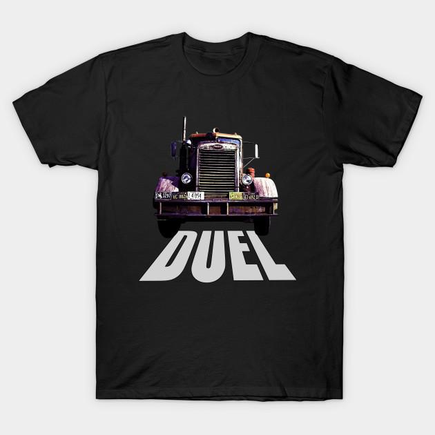 Men Black Print T-shirt Duel Movie Poster - Peterbilt Truck No-Cut Transfer Paper Print Cotton Tshirt S чёрный