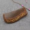 Exquisite Phoenix Style Black Gold Sandalwood Comb: Anti-static Massage, 13cm Portable Wooden Gift.
