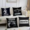 O-Oasis Rock Band Pillow Case Short Plush Print Cushion Cover Square Throw Pillow Covers Sofa Home Decor