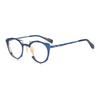 Super Persönlichkeit Japanischer Designerstil Grüne Runde Brille Titanplatte Blaue Optische Brille