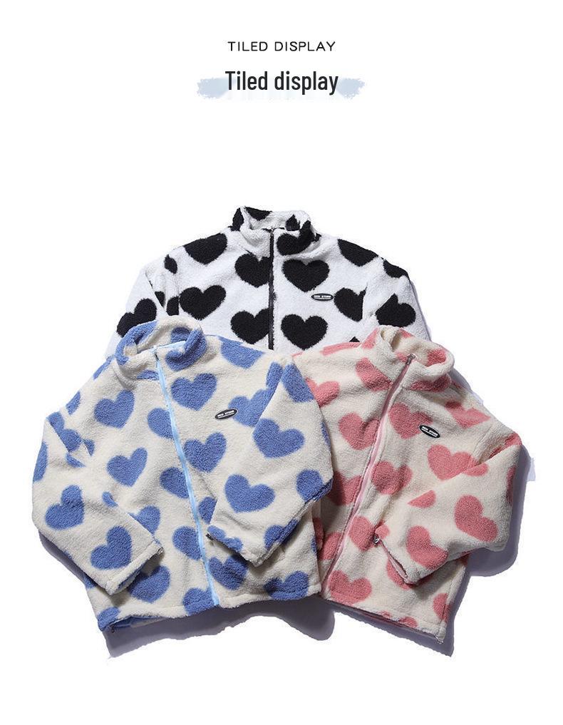 Unisex Lamb Wool Fleece Reversible Jacket: Stand-Up Collar, Warm, Autumn/Winter Fashion.