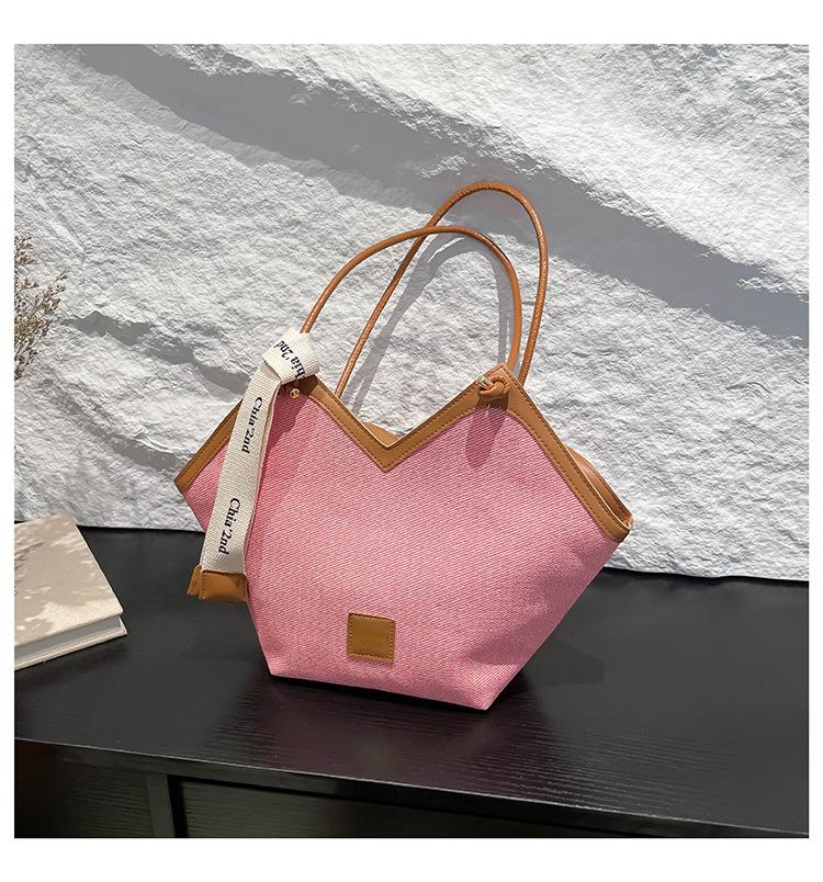 

Большая вместимость соломенная плетеная свежая новая модная ретро плетеная модная портативная сумка-тоут через плечо женская розовый