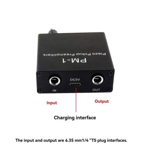 Kriccekal DC5V 6.35mm Guitar Piezo Contact Pickup Preamp for Guitar, Violin, Cello, Kalimba, Harp, Banjo, Mandolin, and Ukulele