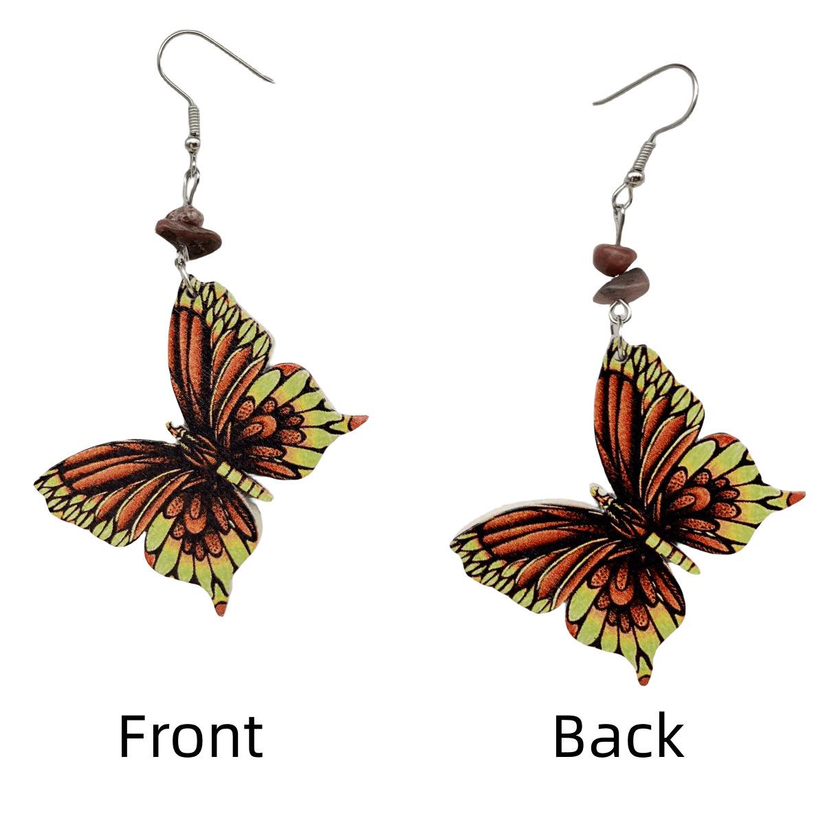 Butterfly Wing Cross Earrings - Japanese Korean Style Jewelry