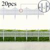 20 White Plastic Garden Fence Durable Weather-Resistant Lawn Flower Bed Border Easy Assembly Outdoor Landscape Stakes Yard Decor