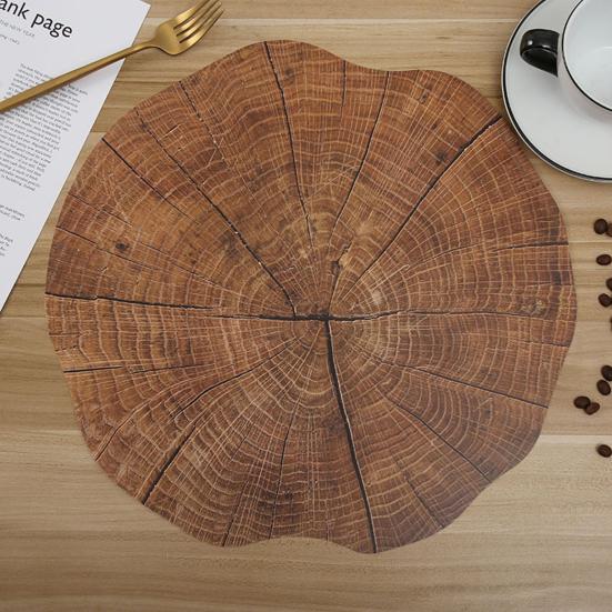 Podkładka na stół Tekstura drewna Antypoślizgowa Odporna na ciepło Jednolity kolor Nie blaknąca Dekoracyjna plastikowa podkładka termoizolacyjna Podkładka Podkładka pod kubek Dekoracja kuchnia
