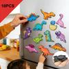 10pcs/set Cartoon Refrigerator Magnets Refrigerator Decor Funny Cute Cartoon Dinosaur Fridge Magnets Home Decor Supplies Props