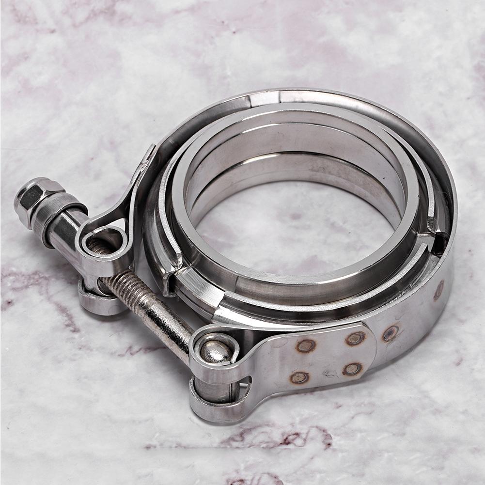 2.25in V Band Stainless Steel Clamp with 2 Flange for Turbo Exhaust Downpipe