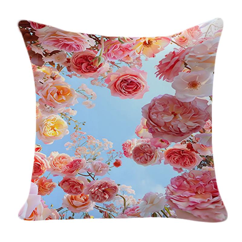 Neuer Kreativer Mode Einfacher Rosenblumen Kissenbezug Zuhause Sofa Kissenbezug