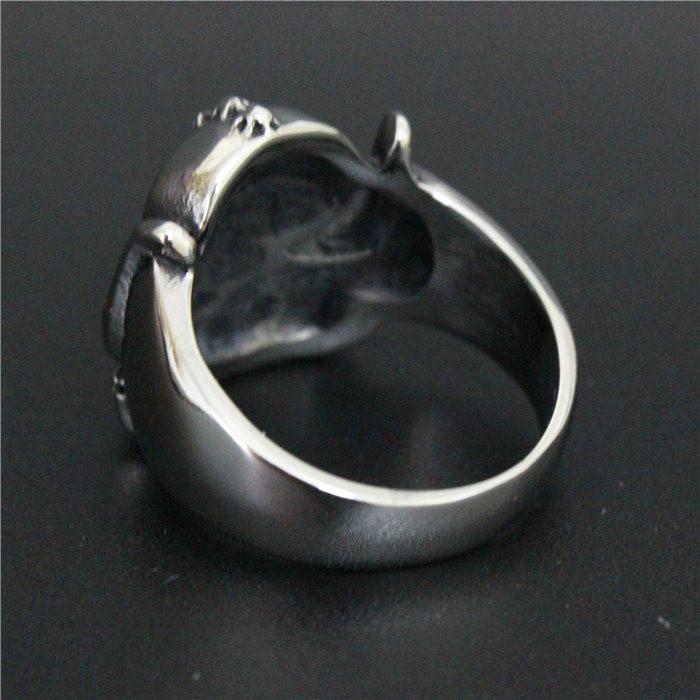 2026 Neuer Cooler Motorrad Biker Ring mit Kette Kreuz 316L Edelstahl Herren Damen Mode Helm Männlicher Biker Ring