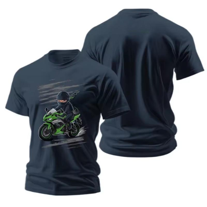 Summer Men 3D Print T-shirt Motorcycle Casual Wear Short-sleeved Cycling Suit Racing Lapel Shirt Overalls