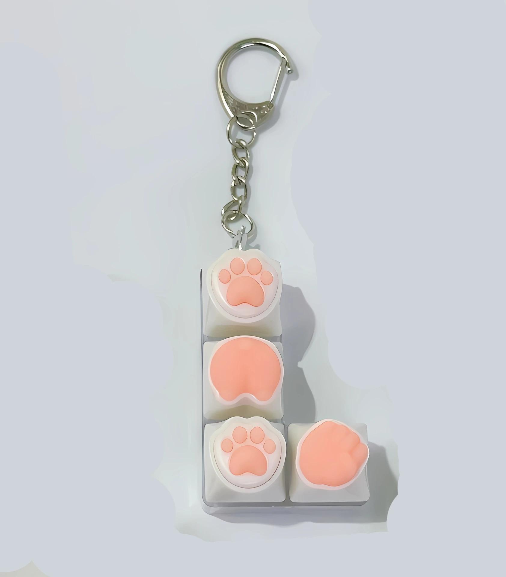 

4 Keyboard Key Toy Fidget Decompression Anti Stress Finger Game Keychain For Adults Boys Girls Relaxing Sensory Play