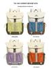 Autumn Fashion Color Block Nylon Backpack - Lightweight, Flap Style for Women, Casual Student Outing Bag