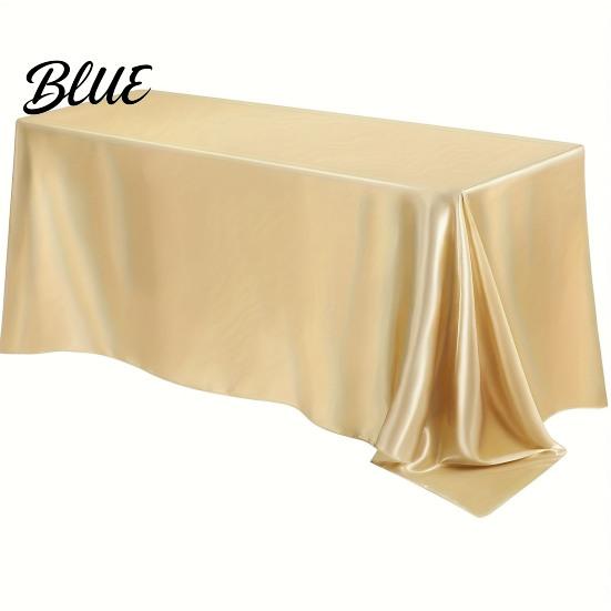Scandinavian Style Table Protective Cover Satin Fabric Nordic Smooth Linen Tablecloth Dustproof Colorful Wedding Party